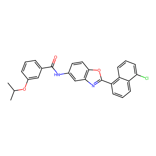 N-[2-(5-chloronaphthalen-1-yl)-1,3-benzoxazol-5-yl]-3-(propan-2-yloxy)benzamide structure