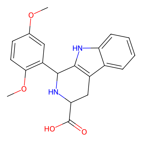 1-(2,5-dimethoxyphenyl)-2,3,4,9-tetrahydro-1H-beta-carboline-3-carboxylic acid structure