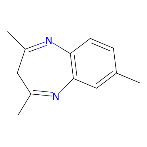 3H-1,5-Benzodiazepine, 2,4,7-trimethyl-, monohydrochloride structure