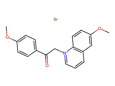 6-Methoxy-1-[2-(4-methoxyphenyl)-2-oxoethyl]quinolinium bromide structure
