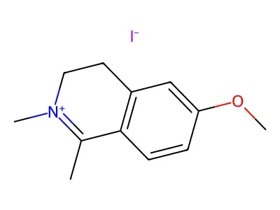 6-Methoxy-1,2-dimethyl-3,4-dihydroisoquinolin-2-ium iodide structure