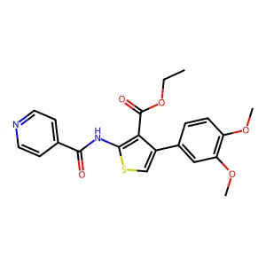 Ethyl 4-(3,4-dimethoxyphenyl)-2-(isonicotinamido)thiophene-3-carboxylate structure