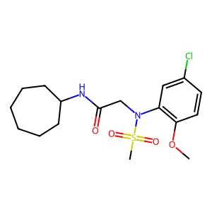 2-(5-chloro-2-methoxy-N-methylsulfonylanilino)-N-cycloheptylacetamide structure