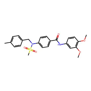 N-(3,4-dimethoxyphenyl)-4-[(4-methylbenzyl)(methylsulfonyl)amino]benzamide structure