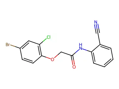 2-(4-bromo-2-chlorophenoxy)-N-(2-cyanophenyl)acetamide structure