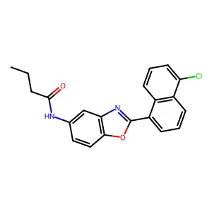N-[2-(5-chloronaphthalen-1-yl)-1,3-benzoxazol-5-yl]butanamide structure