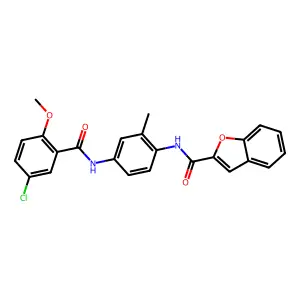 N-[4-[(5-chloro-2-methoxybenzoyl)amino]-2-methylphenyl]-1-benzofuran-2-carboxamide structure