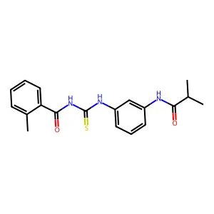 2-methyl-N-[[3-(2-methylpropanoylamino)phenyl]carbamothioyl]benzamide structure