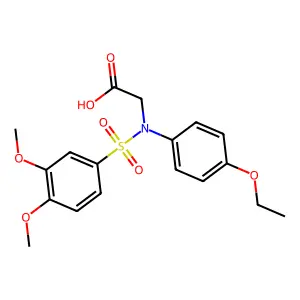 N-[(3,4-dimethoxyphenyl)sulfonyl]-N-(4-ethoxyphenyl)glycine structure
