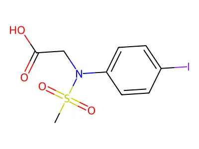 N-(4-iodophenyl)-N-(methylsulfonyl)glycine structure
