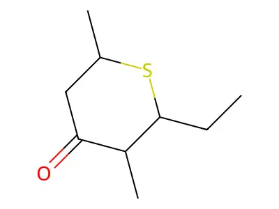 2-Ethyl-3,6-dimethylthian-4-one structure