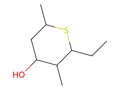 2-Ethyl-3,6-dimethylthian-4-ol structure