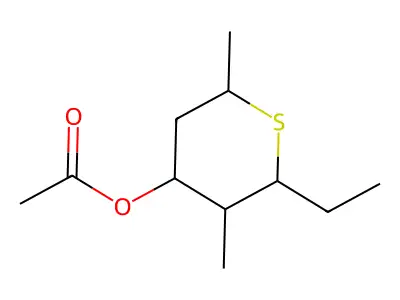 (2-Ethyl-3,6-dimethylthian-4-yl) acetate structure