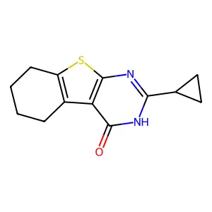 2-cyclopropyl-5,6,7,8-tetrahydro-3H-[1]benzothiolo[2,3-d]pyrimidin-4-one structure