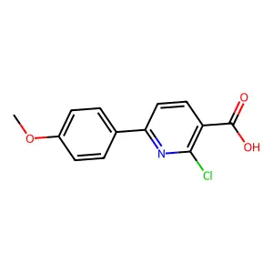 2-Chloro-6-(4-methoxyphenyl)-3-pyridinecarboxylic acid structure