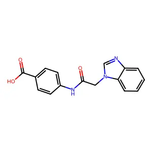 4-(2-Benzoimidazol-1-yl-acetylamino)-benzoic acid structure