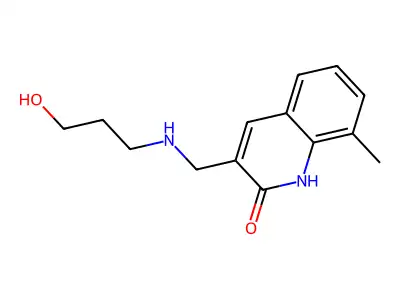 3-(((3-Hydroxypropyl)amino)methyl)-8-methylquinolin-2-ol structure