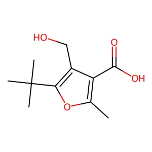 5-tert-Butyl-4-hydroxymethyl-2-methyl-furan-3-carboxylic acid structure