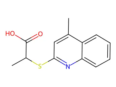 Propanoic acid, 2-((4-methyl-2-quinolinyl)thio)- structure