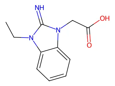 2-(2-Amino-3-ethylbenzimidazol-1-ium-1-yl)acetate structure