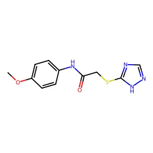 N-(4-methoxyphenyl)-2-(1H-1,2,4-triazol-5-ylsulfanyl)acetamide structure