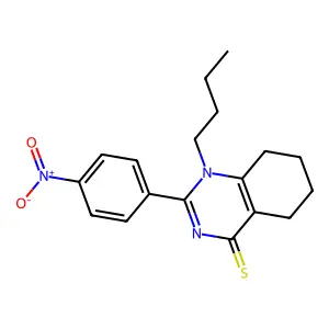 1-Butyl-2-(4-nitrophenyl)-5,6,7,8-tetrahydroquinazoline-4-thione structure