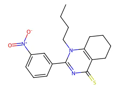 1-Butyl-2-(3-nitrophenyl)-5,6,7,8-tetrahydroquinazoline-4-thione structure