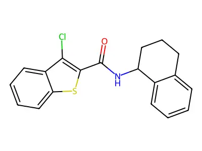 3-chloro-N-(1,2,3,4-tetrahydronaphthalen-1-yl)-1-benzothiophene-2-carboxamide structure