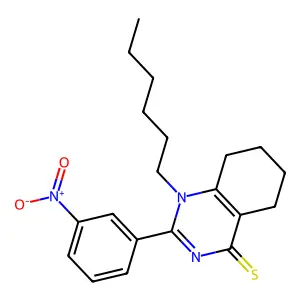 1-Hexyl-2-(3-nitrophenyl)-5,6,7,8-tetrahydroquinazoline-4-thione structure