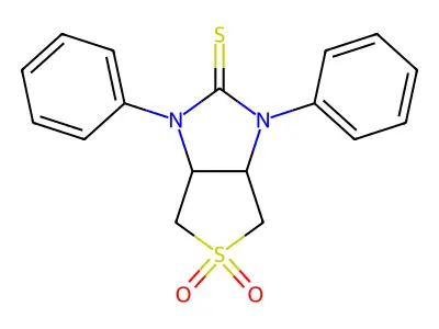 1,3-diphenyltetrahydro-1H-thieno[3,4-d]imidazole-2(3H)-thione 5,5-dioxide structure