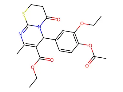 ethyl 6-[4-(acetyloxy)-3-ethoxyphenyl]-8-methyl-4-oxo-3,4-dihydro-2H,6H-pyrimido[2,1-b][1,3]thiazine-7-carboxylate structure