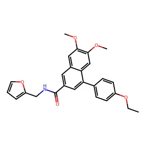 4-(4-ethoxyphenyl)-N-(furan-2-ylmethyl)-6,7-dimethoxynaphthalene-2-carboxamide structure
