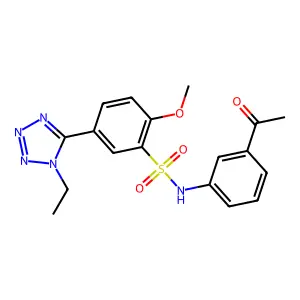 N-(3-acetylphenyl)-5-(1-ethyl-1H-tetrazol-5-yl)-2-methoxybenzenesulfonamide structure