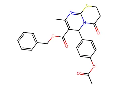benzyl 6-[4-(acetyloxy)phenyl]-8-methyl-4-oxo-3,4-dihydro-2H,6H-pyrimido[2,1-b][1,3]thiazine-7-carboxylate structure