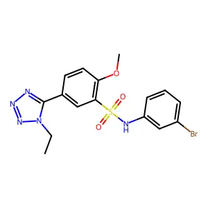 N-(3-bromophenyl)-5-(1-ethyl-1H-1,2,3,4-tetrazol-5-yl)-2-methoxybenzene-1-sulfonamide structure
