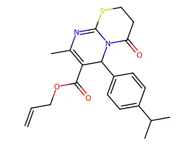allyl 6-(4-isopropylphenyl)-8-methyl-4-oxo-3,4-dihydro-2H,6H-pyrimido[2,1-b][1,3]thiazine-7-carboxylate structure
