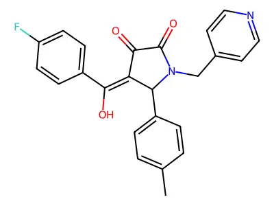 4-(4-fluorobenzoyl)-3-hydroxy-5-(4-methylphenyl)-1-[(pyridin-4-yl)methyl]-2,5-dihydro-1H-pyrrol-2-one structure