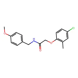 2-(4-chloro-2-methylphenoxy)-N-(4-methoxybenzyl)acetamide structure