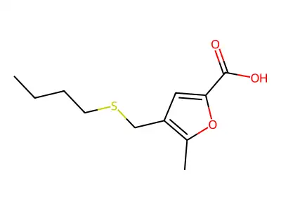 4-[(BUTYLTHIO)METHYL]-5-METHYL-2-FUROIC ACID structure