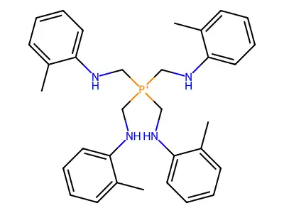 Tetrakis[(2-methylanilino)methyl]phosphanium structure
