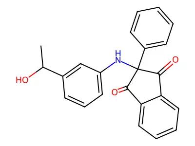 2-[3-(1-Hydroxyethyl)anilino]-2-phenylindene-1,3-dione structure