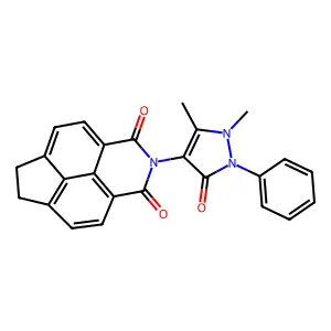 2-(1,5-dimethyl-3-oxo-2-phenyl-2,3-dihydro-1H-pyrazol-4-yl)-6,7-dihydro-1H-indeno[6,7,1-def]isoquinoline-1,3(2H)-dione structure