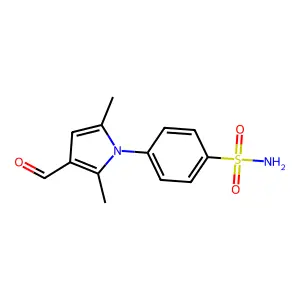 4-(3-formyl-2,5-dimethyl-1H-pyrrol-1-yl)benzenesulfonamide structure
