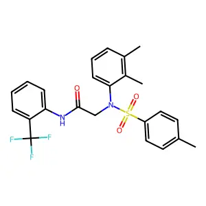 2-(2,3-dimethyl-N-(4-methylphenyl)sulfonylanilino)-N-[2-(trifluoromethyl)phenyl]acetamide structure