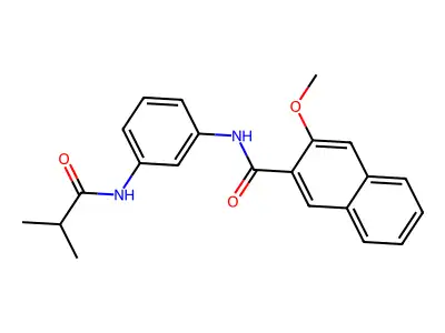 3-methoxy-N-[3-(2-methylpropanoylamino)phenyl]naphthalene-2-carboxamide structure