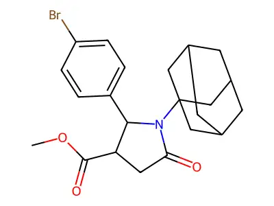 Methyl 1-(1-adamantyl)-2-(4-bromophenyl)-5-oxopyrrolidine-3-carboxylate structure