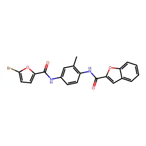 N-[4-[(5-bromofuran-2-carbonyl)amino]-2-methylphenyl]-1-benzofuran-2-carboxamide structure