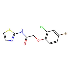 2-(4-bromo-2-chlorophenoxy)-N-(1,3-thiazol-2-yl)acetamide structure
