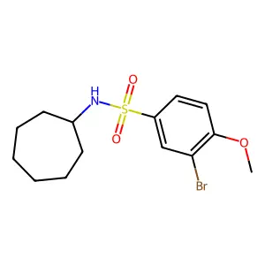 3-bromo-N-cycloheptyl-4-methoxybenzenesulfonamide structure