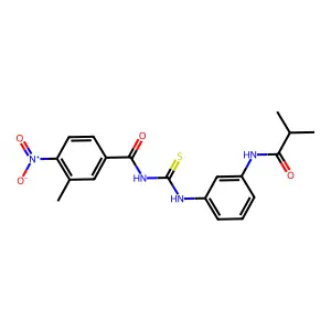 3-methyl-N-({3-[(2-methylpropanoyl)amino]phenyl}carbamothioyl)-4-nitrobenzamide structure